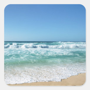 Blauer Himmel und Meer 18 Quadratischer Aufkleber