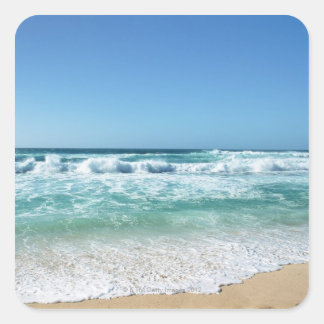 Blauer Himmel und Meer 18 Quadratischer Aufkleber
