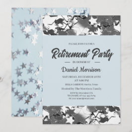 Blauer Himmel und Silberstars Altersruhestand Part Einladung