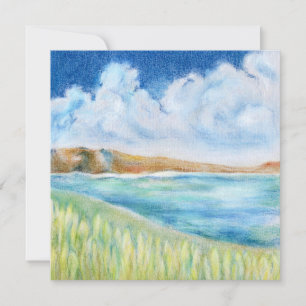 Blauer Himmel und Wolken-Quadrat-Flachkarte Feiertagskarte