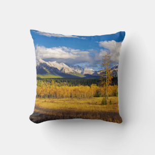 Blauer Himmel und Wolken über einer Wiese Kissen