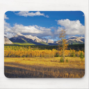 Blauer Himmel und Wolken über einer Wiese Mousepad