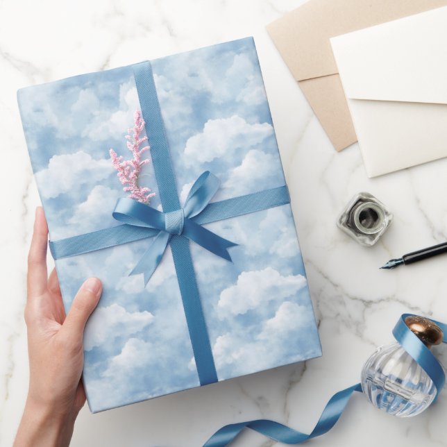 Blauer Himmel Wolken  Geschenkpapier (Schenken)