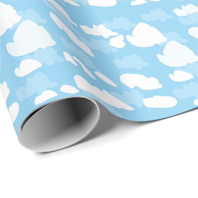 Blauer Himmel Wolken Geschenkpapier (Rolleneckpunkt)