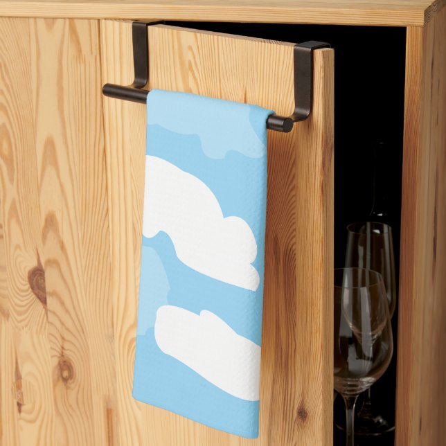 Blauer Himmel Wolken Geschirrtuch (Drittel gefaltet)