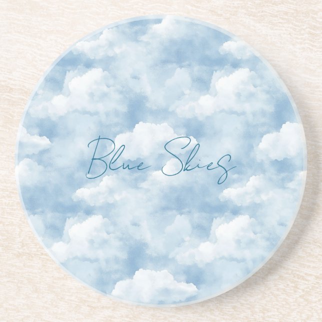 Blauer Himmel Wolken Getränkeuntersetzer (Vorne)