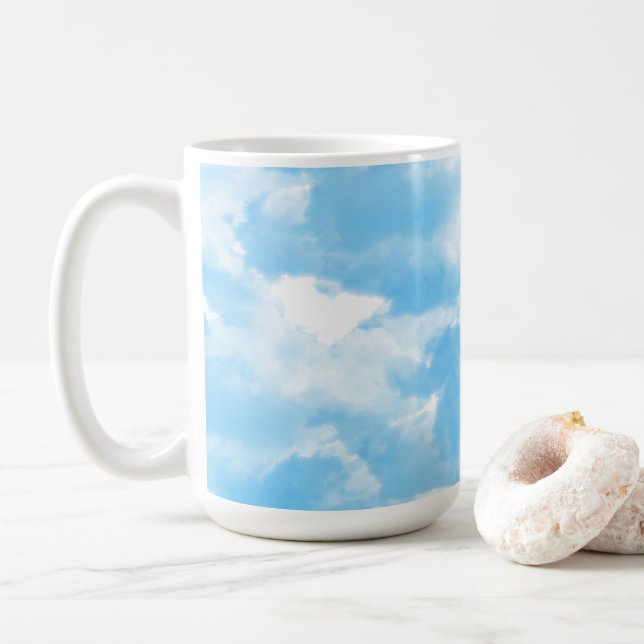 Blauer Himmel Wolken Kaffeetasse (Mit Donut)