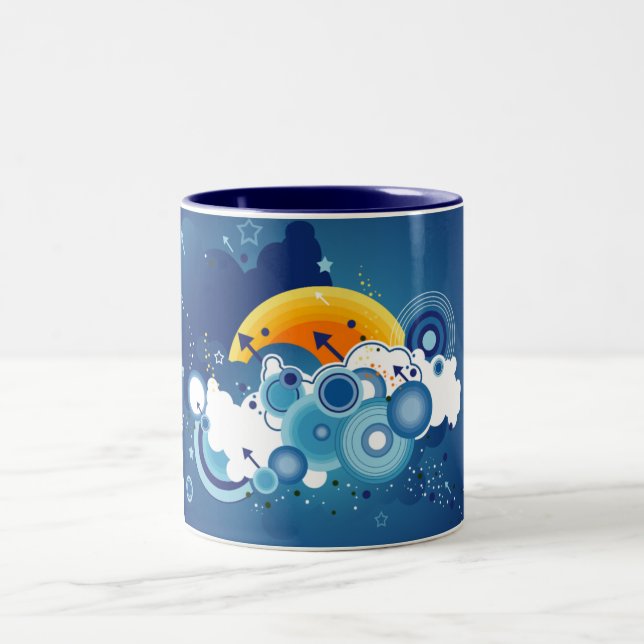 Blauer Himmel Zweifarbige Tasse (Mittel)