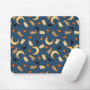 Blauer Himmels-Halloween-Hexen-Mond-Mauspad Mousepad