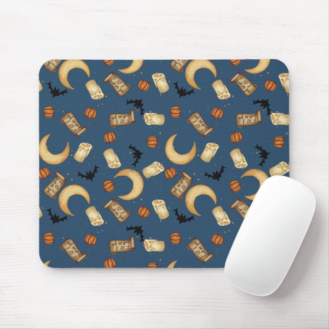 Blauer Himmels-Halloween-Hexen-Mond-Mauspad Mousepad (Mit Mouse)