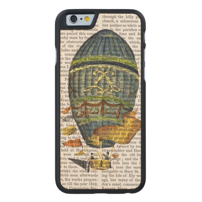 Blauer Himmelsluftballon Carved Wood iPhone Hülle (Rückseite)