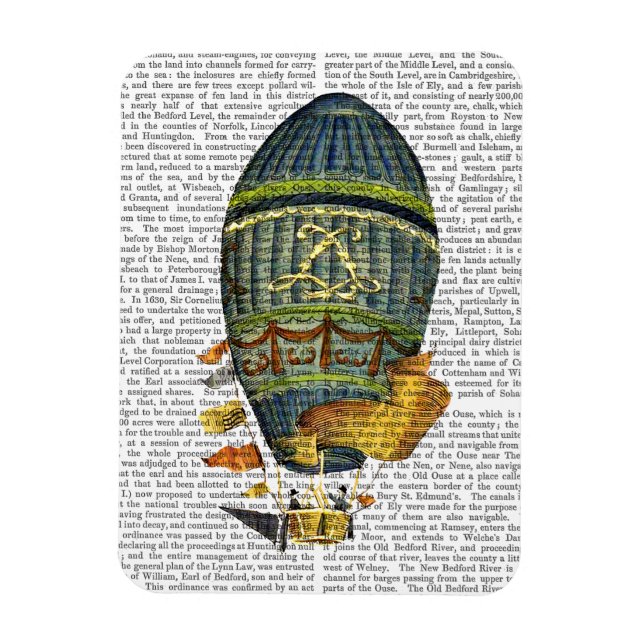 Blauer Himmelsluftballon Magnet (Vertikal)