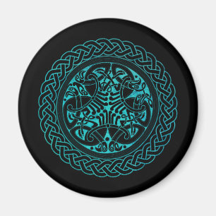 Blauer Himmelsring mit Vögeln Magnet