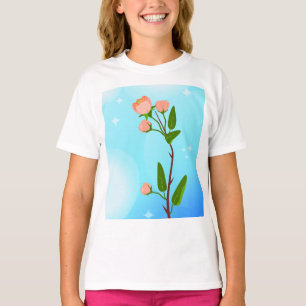 Blauer Himmelsverlauf mit blühendem Frühlingsarm T-Shirt