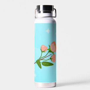 Blauer Himmelsverlauf mit blühendem Frühlingsarm Trinkflasche