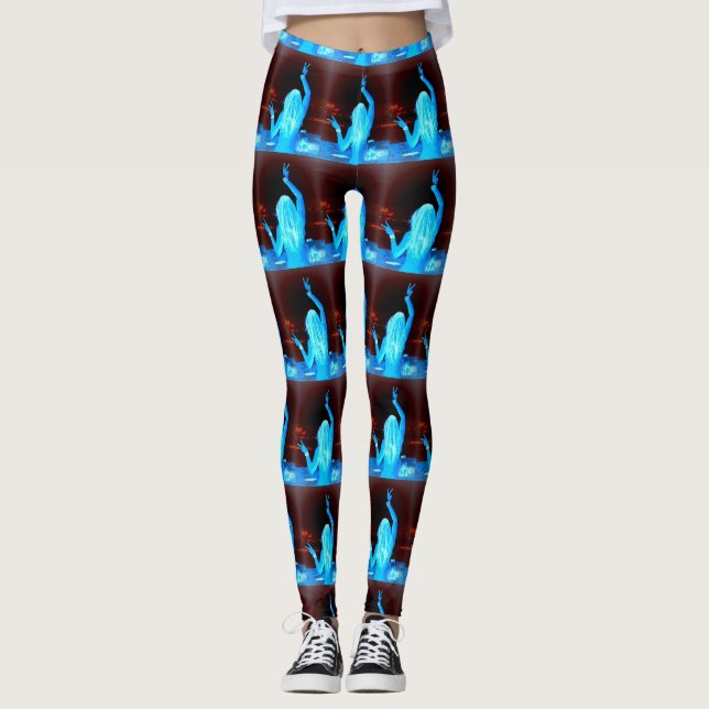 Blauer Hippie Leggings (Vorderseite)