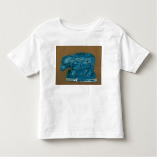 Blauer Hippopotamus mit schwarzer Dekoration Kleinkind T-shirt