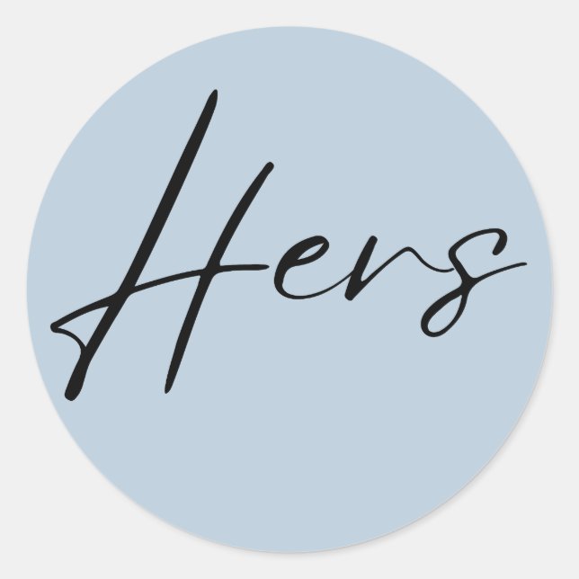 Blauer Hochzeitskoffer mit ihrem Aufkleber (Vorderseite)