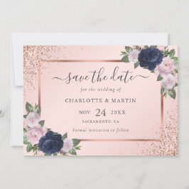 Blauer Hochzeitstag in Navy Blue Rose Save The Date