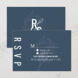 Blauer Hochzeitstag mit Botanischer Baumwolle Pfla Einladung