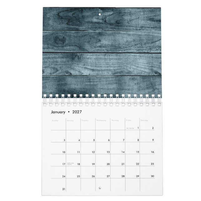 Blauer Holzschuppen Dunkle Schatten Rustikaler Sch Kalender (Jan 2027)