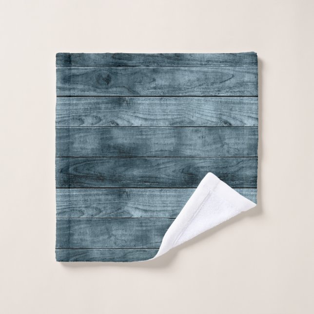 Blauer Holzschuppen Dunkle Schatten Rustikaler Sch Waschlappen (Waschlappen)