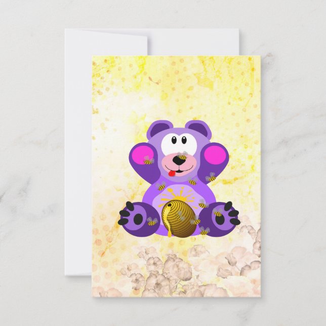 Blauer Honig Bär Dankeskarte (Vorderseite)