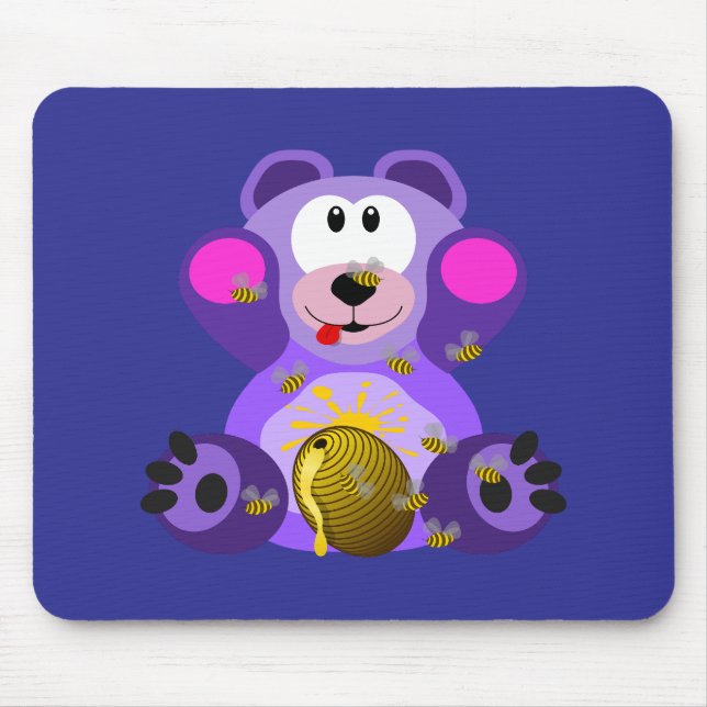 Blauer Honig Bär Mousepad (Vorne)