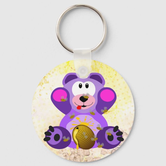 Blauer Honig Bär Schlüsselanhänger (Vorderseite)