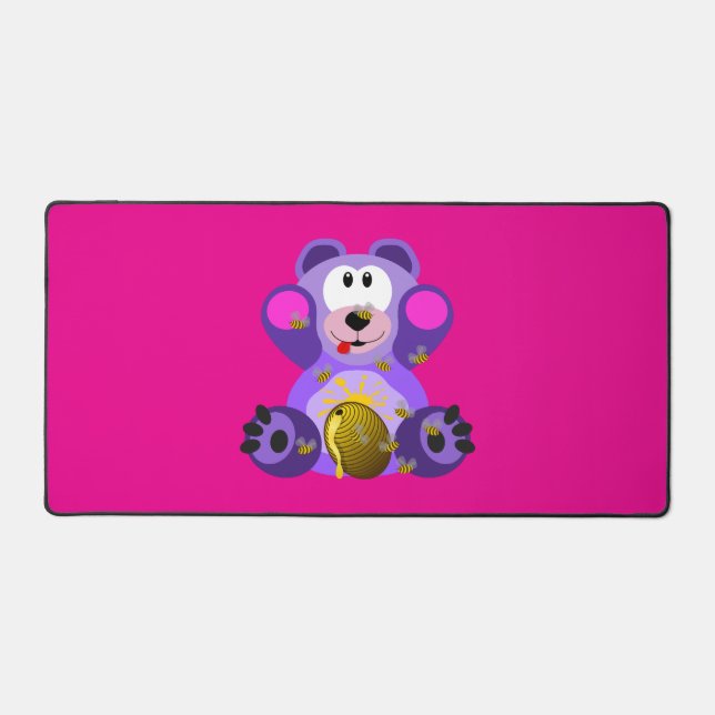 Blauer Honig Bär Schreibtischunterlage (Vorderseite)