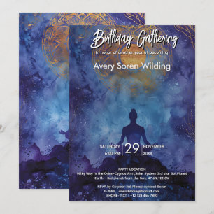 Blauer Horizont Ruhige Meditationskomposition Einladung