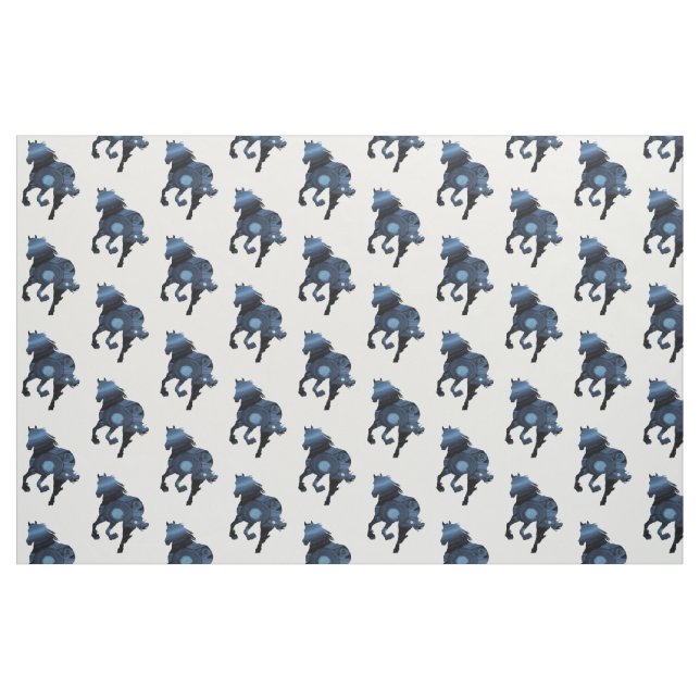 Blauer Horse Stoff (Fat Quarter (45,7 x 55,9 cm))