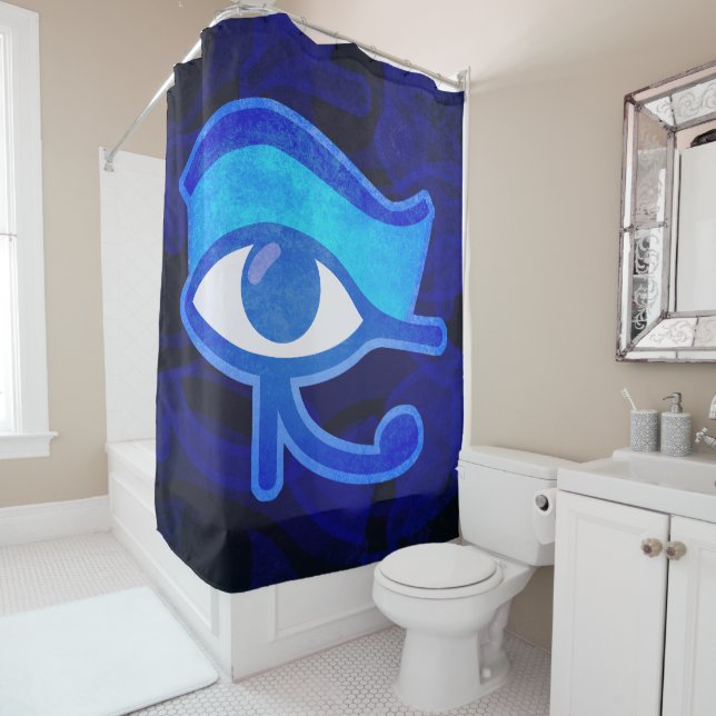 Blauer Horus Duschvorhang (Beispiel)