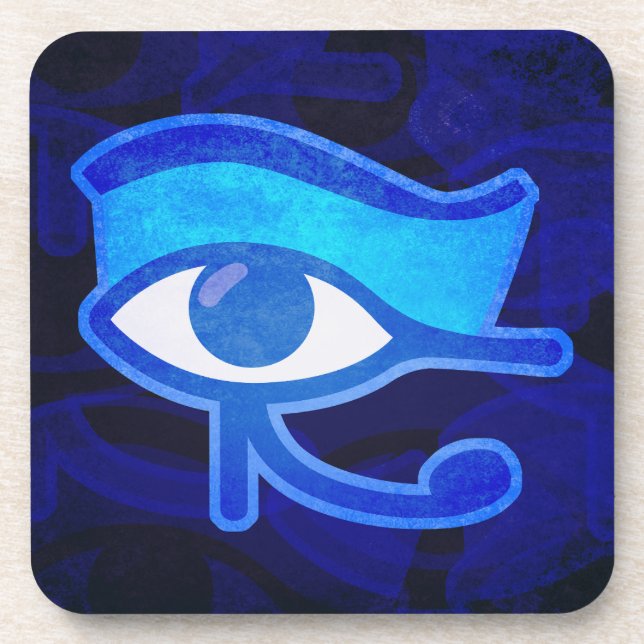 Blauer Horus Eye Untersetzer (Vorderseite)