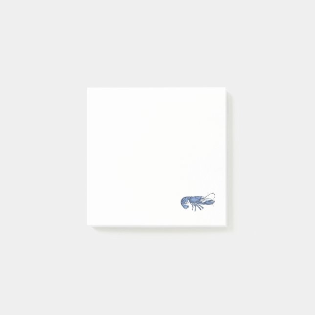 Blauer Hummer Retro Vintage Bild Post-it Klebezettel (Vorderseite)