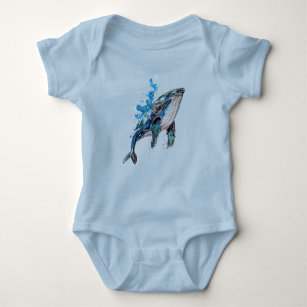 Blauer Humpback Whale Baby Strampler