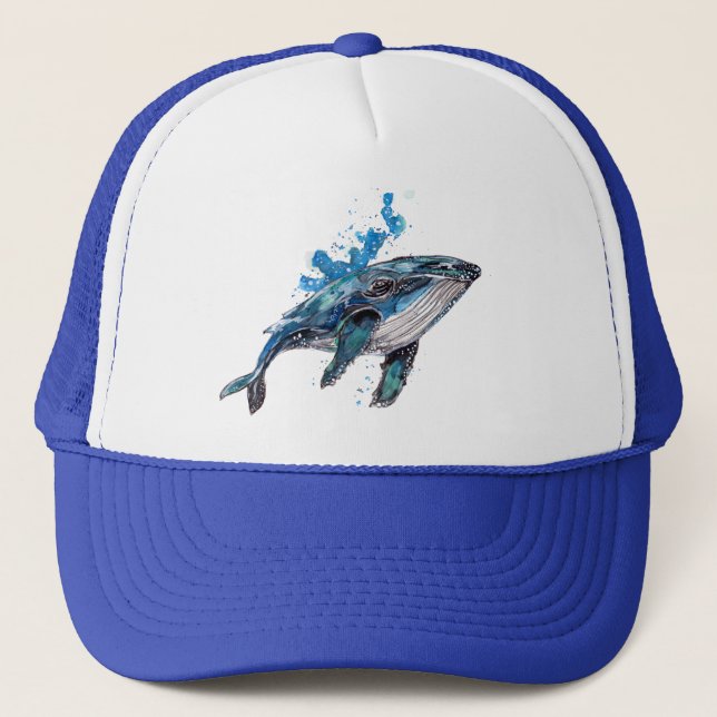 Blauer Humpback Whale Truckerkappe (Vorderseite)