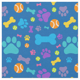 Blauer Hund Druckmuster Stoff