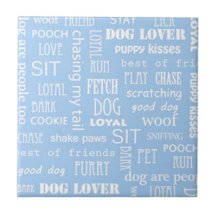 Blauer Hund Lover Redewendungen Fliese