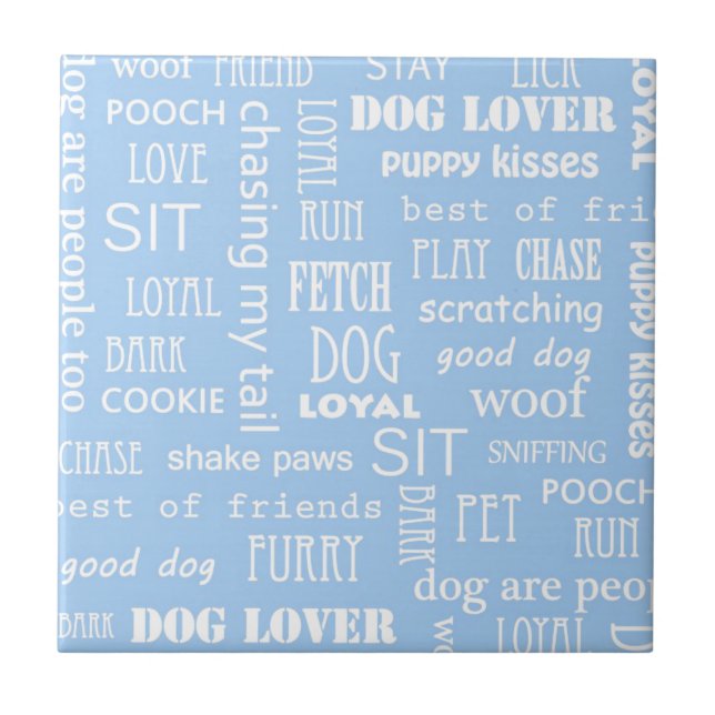 Blauer Hund Lover Redewendungen Fliese (Vorderseite)