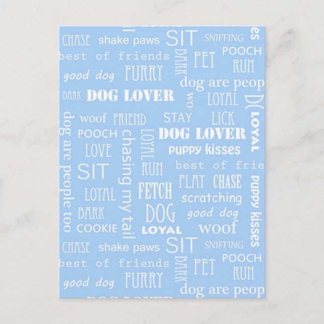Blauer Hund Lover Redewendungen Postkarte (Vorderseite)