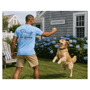 Blauer Hund Minimalistischer Vorbereitet Moderner T-Shirt