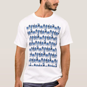 Blauer-Hund-Po-Muster T-Shirt