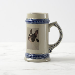 Blauer Hund Stein Bostons Terrier Bierglas