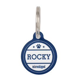 Blauer Hundename Microchipped Anruf meine Leute Tiermarke