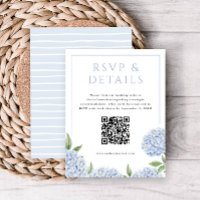 Blauer Hydrangea blüht UAWG und Details, w/QR-Code