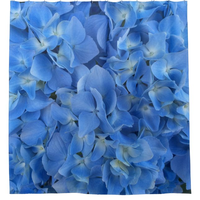 Blauer Hydrangea Duschvorhang (Vorderseite)
