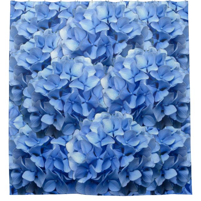 Blauer Hydrangea-Duschvorhang Duschvorhang (Vorderseite)