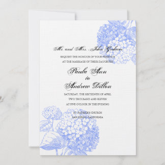 Blauer Hydrangea Hochzeitseinladung Einladung