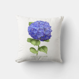 Blauer Hydrangea Kissen
